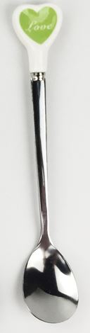 【i930個性小舖】-綠色愛心不銹鋼勺子